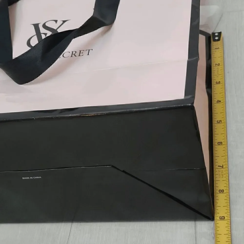 💗 VICTORIA'S SECRET Empty Paper Pink Shopping Gift Bag Cloth Handles w/Tissues